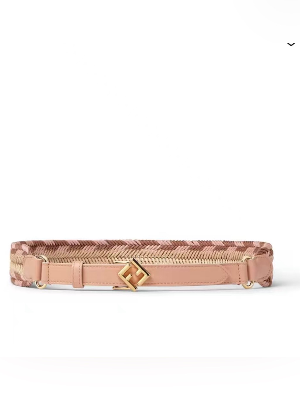 Fendi Ff Logo Leather And Fabric Belt